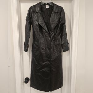 Princess Polly Sleek Black Trench Coat